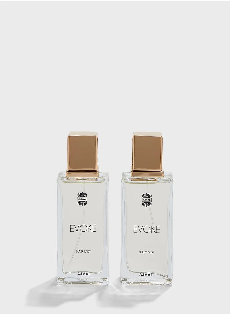 Ajmal Evoke Gift Set For Women - Evoke EDP 75ml, Evoke Hair Mist 50ml & Evoke Body Mist 50ml
