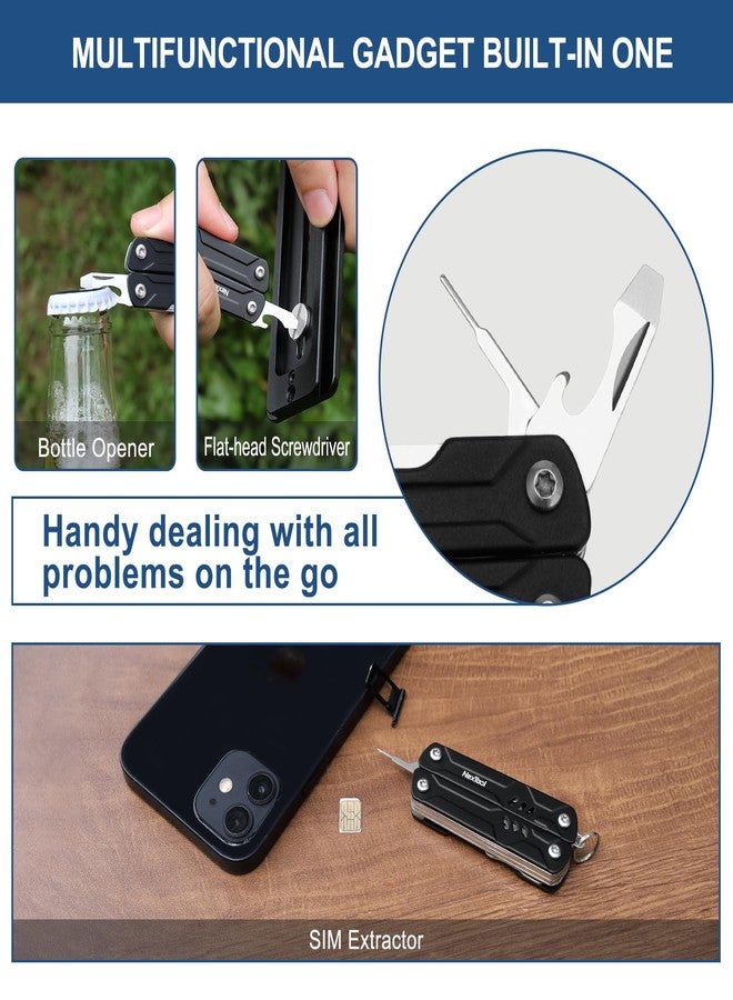 نكستول أداة نيكس تول ميني متعددة الاستخدامات - أداة متعددة الاستخدامات 9 في 1 مزودة بسلسلة مفاتيح مع كماشة ذات رأس إبرة، ومقص، ومستخرج بطاقة SIM، ومفكات براغي للسفر، ومناسبة للحمل اليومي، ومعتمدة من إدارة أمن النقل (TSA). - Image 5