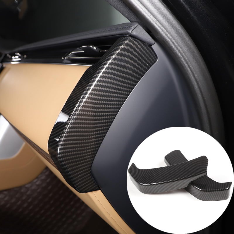 غطاء حماية خدوش جانب لوحة التحكم الداخلية للسيارة متوافق مع لاند روفر رينج روفر فوغ L460 2023 2024 غطاء زخرفي داخلي لسلامة السيارة ملحقات من ألياف الكربون