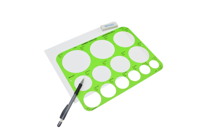 Westcott T-826 Jumbo Circles Template, Plastic Shape Template Tool, 8.75 by 11.5 in - Image 3