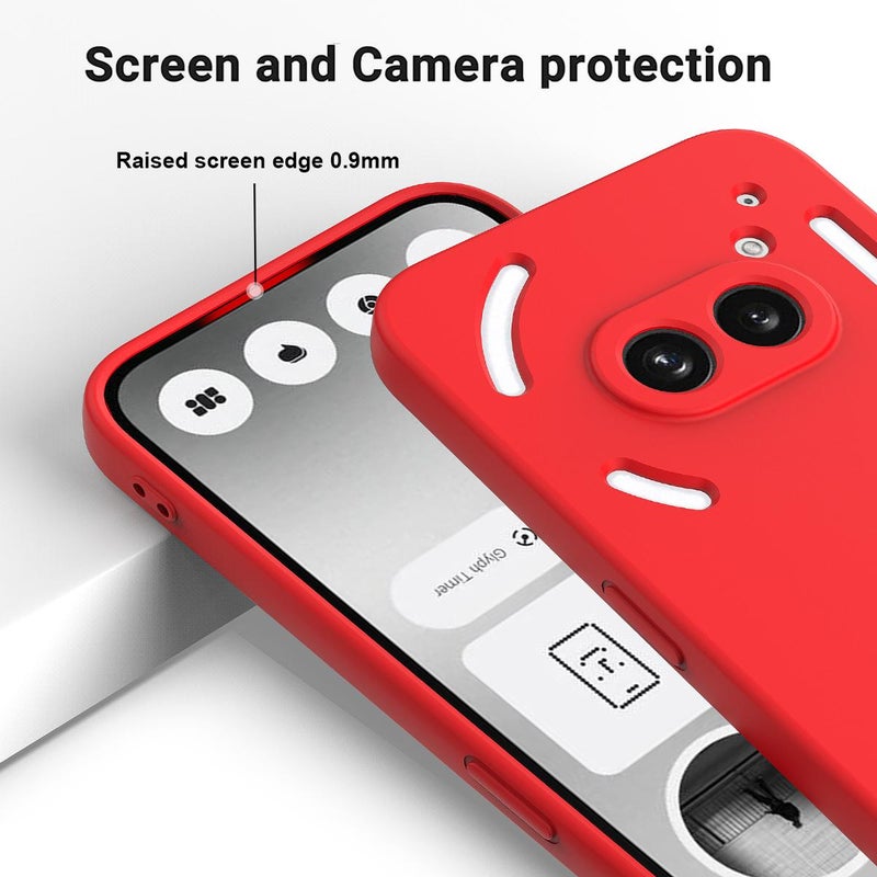 HuHa Protective Cover For Nothing Phone 2a Plus Solid Color Liquid Silicone Dropproof Full Coverage Phone Case(Red) - Image 4