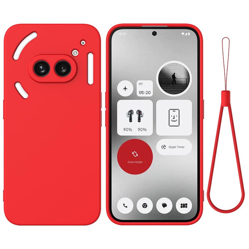 HuHa Protective Cover For Nothing Phone 2a Plus Solid Color Liquid Silicone Dropproof Full Coverage Phone Case(Red) - Image 1