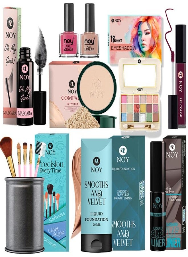 Noy مجموعة مكياج هدايا زفاف نوي مثالية للمبتدئين وعشاق المكياج، تدوم طويلاً، لمسة مطفية للبشرة الدهنية، عبوة من 13#Ny161 - Image 1