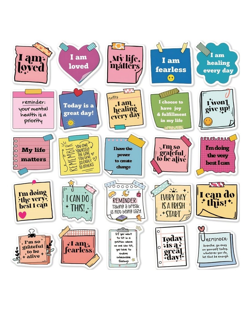 50 Pieces of Inspirational Quotes Stickers - Waterproof, matte finish for laptops, guitars and journals - Durable PVC, self-adhesive stickers - Image 5
