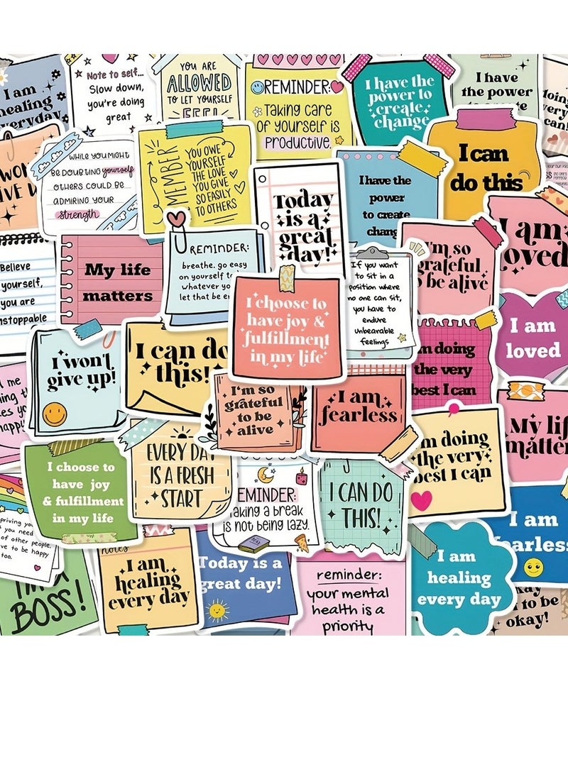 50 Pieces of Inspirational Quotes Stickers - Waterproof, matte finish for laptops, guitars and journals - Durable PVC, self-adhesive stickers - Image 3