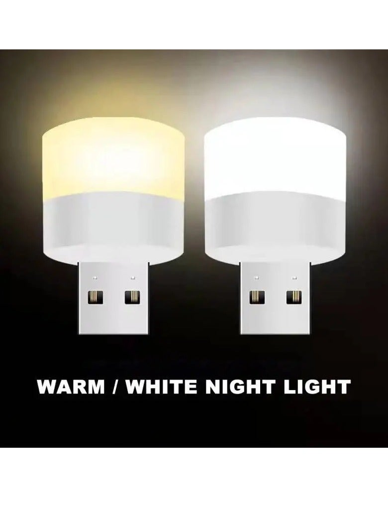 ELTRAZONE 10Pcs Mini USB Warm White LED Night Light | Eye Protection Book Reading Light | USB Plug, Ideal for Computer & Mobile Power Charging | Perfect for Christmas & Halloween Gifts - Image 3