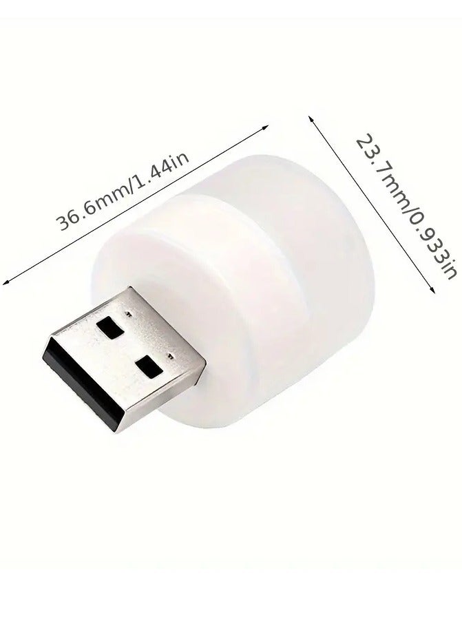 ELTRAZONE 10Pcs Mini USB Warm White LED Night Light | Eye Protection Book Reading Light | USB Plug, Ideal for Computer & Mobile Power Charging | Perfect for Christmas & Halloween Gifts - Image 5