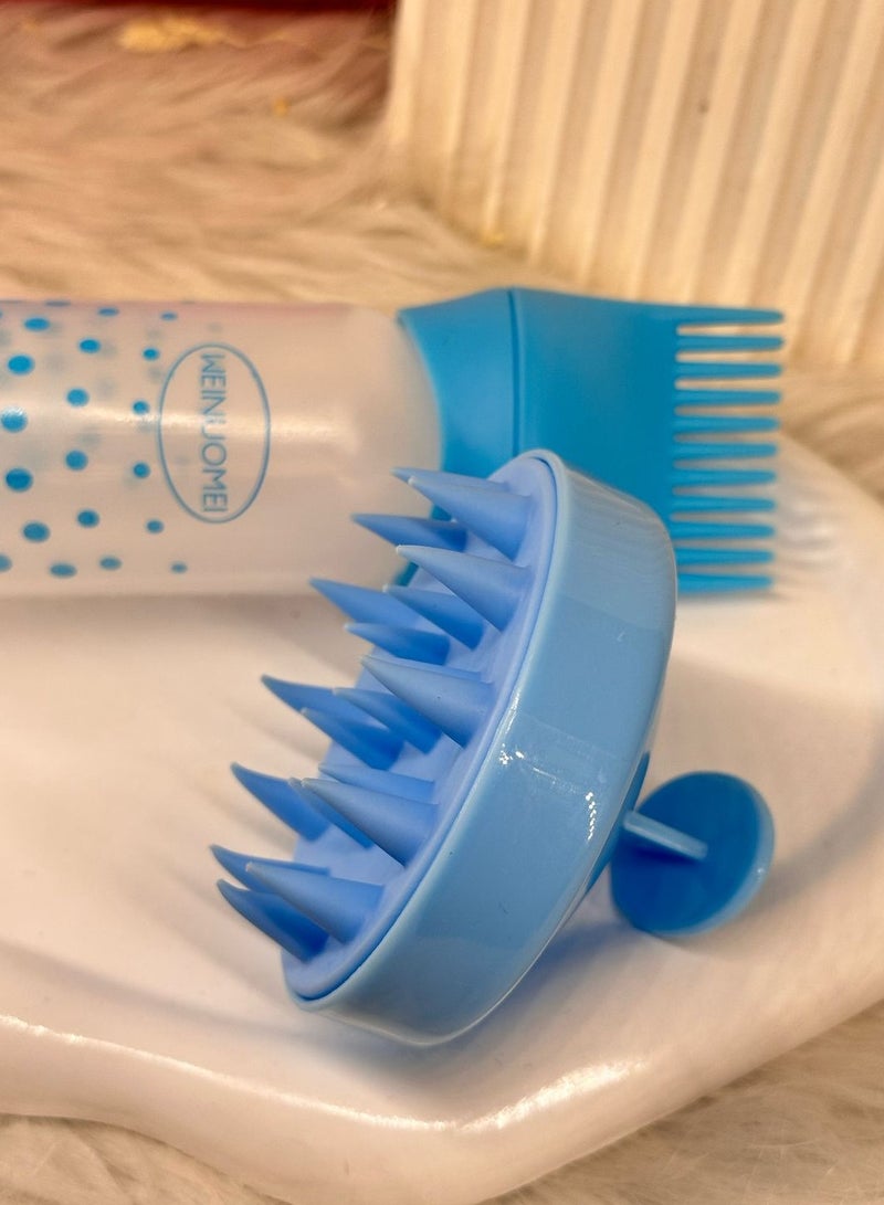 Generic Hair Scalp Massager Shampoo Brush Scalp Massage Brush Silicon Soft Comb Wet Dry+Root Comb Applicator Bottle Hair Dye Brush Bottle Lightweight Oil Bottle For Hair For Scalp Treatment Essential And Hair Coloring Dye (random Color) S8