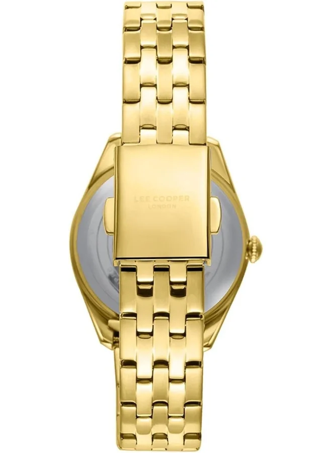 Lee Cooper LEE COOPER Women's 2035 Movement Watch, Analog Display and Metal Strap - LC08038.130, White