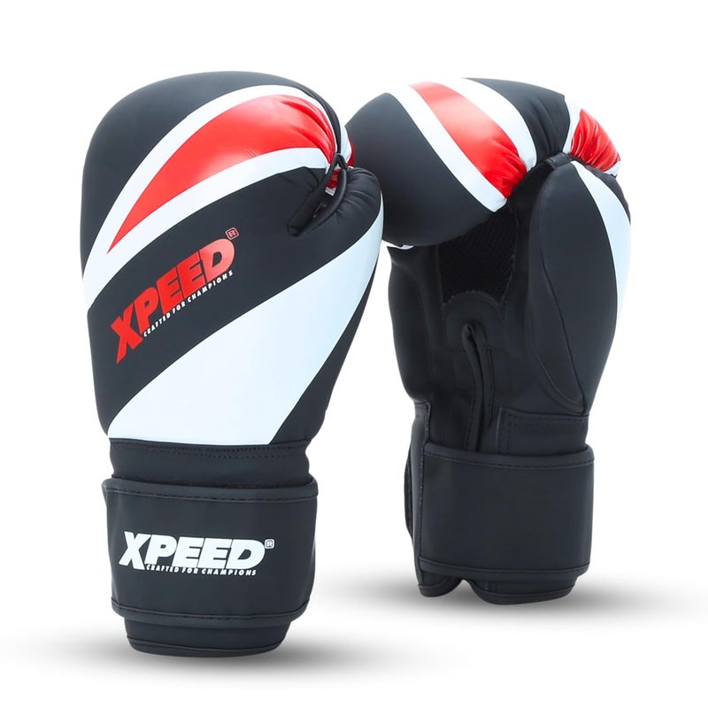 XPEED Boxing Gloves, PU XP401 PMFT Sparring Gloves for Boxing, MMA, Kickboxing, Muay Thai, Excellent Impact Resistance for Men & Women | Foam Padding | Velcro Hook and Loop Closure (12oz, Red) - Image 1