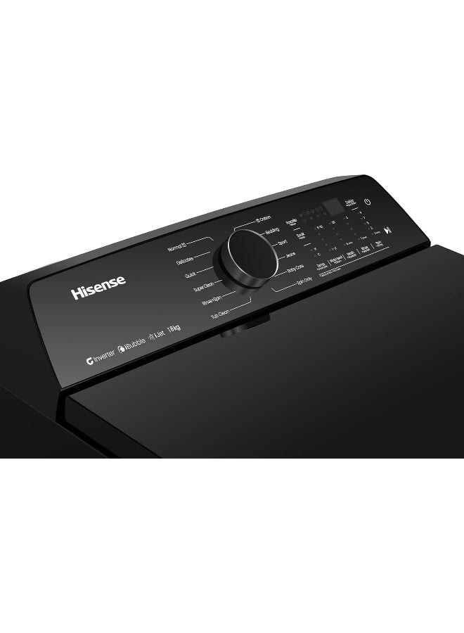 Hisense Top Load Washing Machine iBubble, iJet, iFilter, Aqua Save, Soak, Delay End, Quick 15, Auto Restart - WT5I1823DB WT5I1823DB black - Image 5