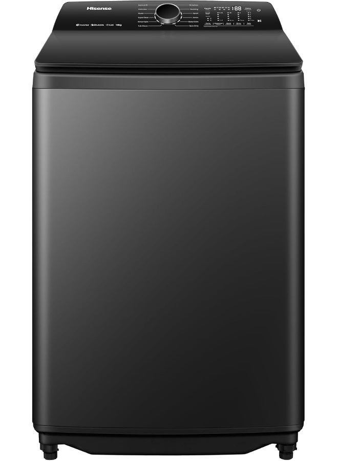Hisense Top Load Washing Machine iBubble, iJet, iFilter, Aqua Save, Soak, Delay End, Quick 15, Auto Restart - WT5I1823DB WT5I1823DB black