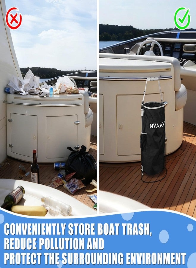 NewShot Portable Waterproof Pontoon Boat Trash Can with 6 Clips,Fits 10-13 Gal Bags - Image 4