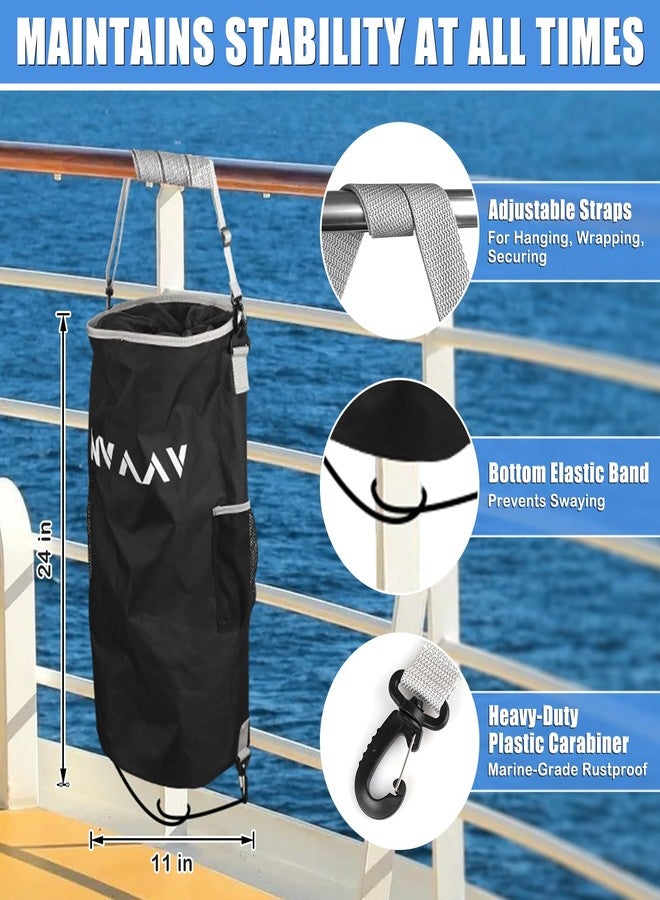 NewShot Portable Waterproof Pontoon Boat Trash Can with 6 Clips,Fits 10-13 Gal Bags - Image 3
