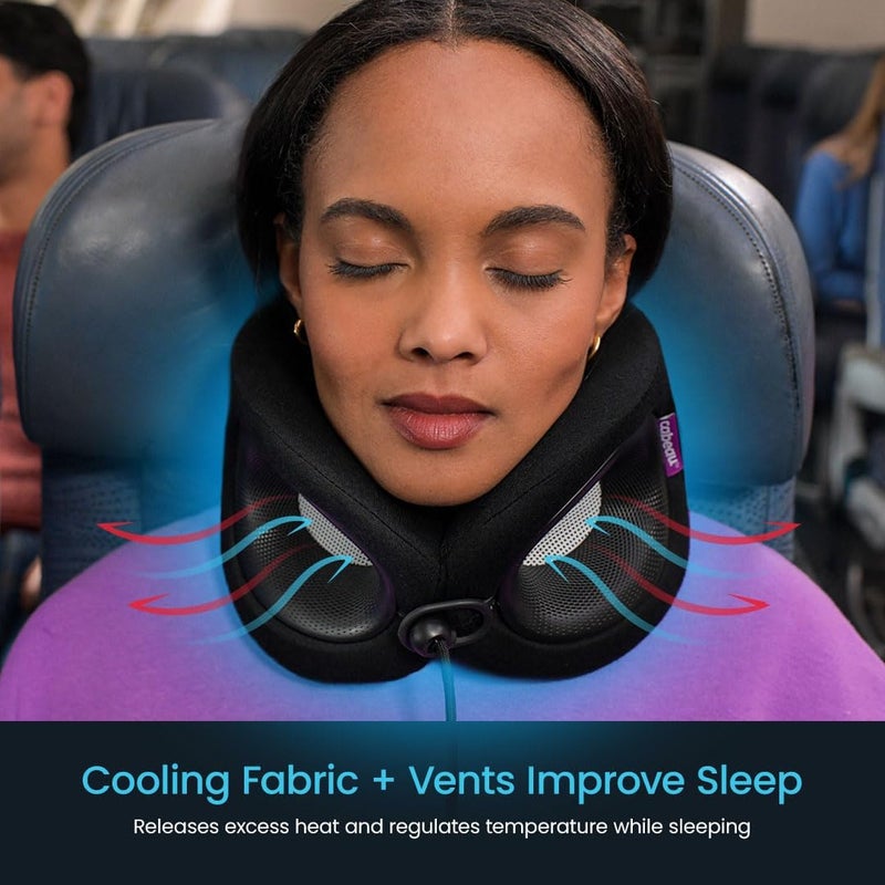 Cabeau Travel Essential Neck Pillow - Fits Most Neck Sizes (11-21 inches) - Evolution X Three Ways to Adjust for Ultimate Comfort on Long Flights (Sapphire) - Image 5