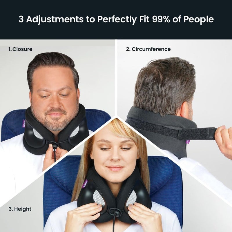 Cabeau Travel Essential Neck Pillow - Fits Most Neck Sizes (11-21 inches) - Evolution X Three Ways to Adjust for Ultimate Comfort on Long Flights (Sapphire) - Image 2