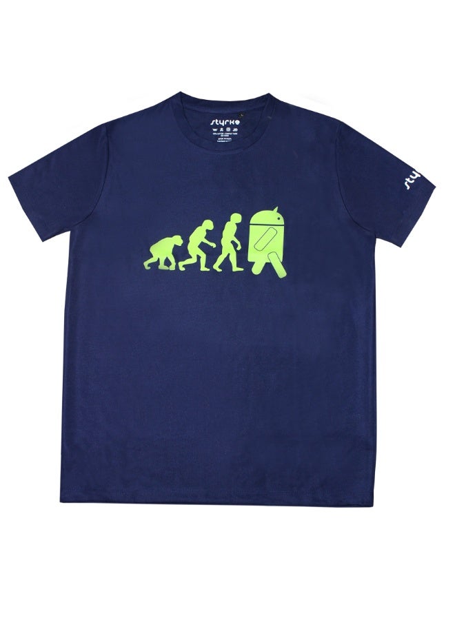 Styrke Android Tech T-Shirt | Navy Blue Dry-Fit Moisture-Wicking Tee for Geeks & Fitness Enthusiasts | Lightweight, Breathable Performance Shirt - Image 3