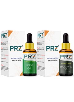 PRZ Combo Of Cold Pressed Neem Oil & Eucalyptus Essentialoil, 100% Pure Natural & Therapeutic Grade Oil For Aromatherapy, Body Massage, Skin Care & Hair Growth (15Ml Each)  - Image 3
