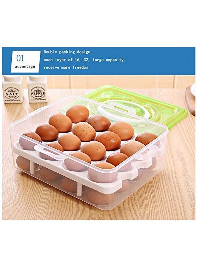 Styleys Styleys Plastic Egg Box, Egg Tray For Fridge (32 Eggs) 1 Piece, Blue, Rectangular  - Image 2