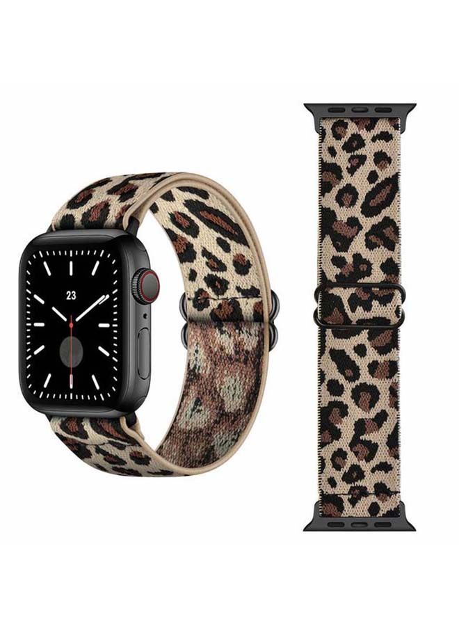 NIBEMINENT Funky Adjustable Braided Solo Band for Apple Watch Series 1/2/3/4/5/6/SE 40/38mm Grey/Brown - Image 1