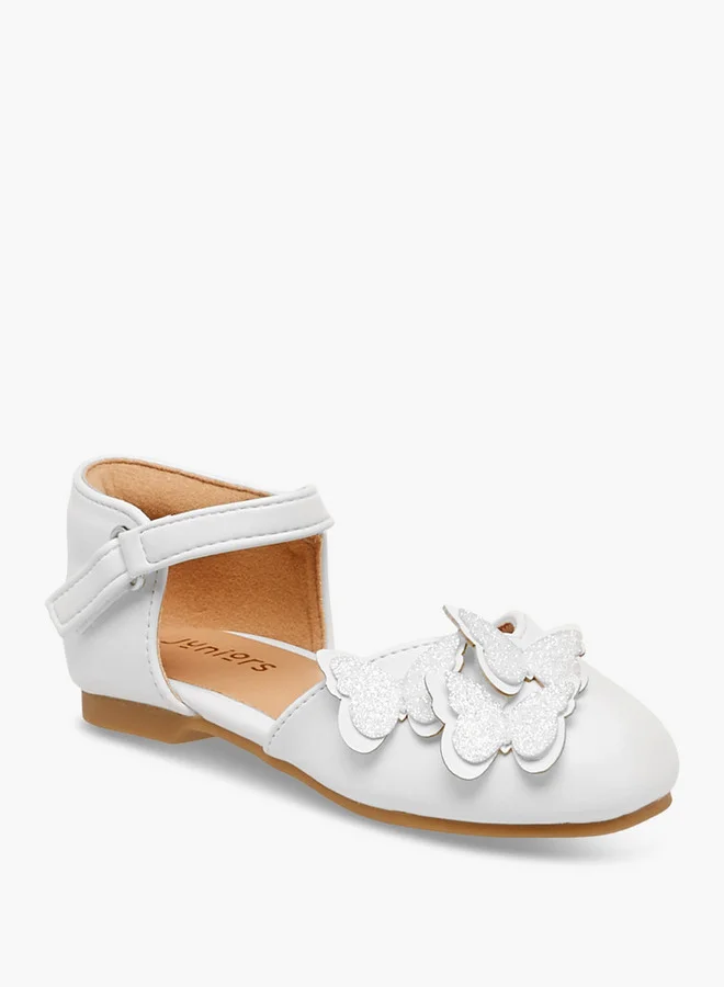 JUNIORS Butterfly Embellished Shoes with Hook and Loop Closure