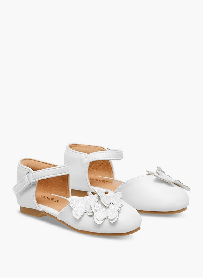 JUNIORS Butterfly Embellished Shoes with Hook and Loop Closure
