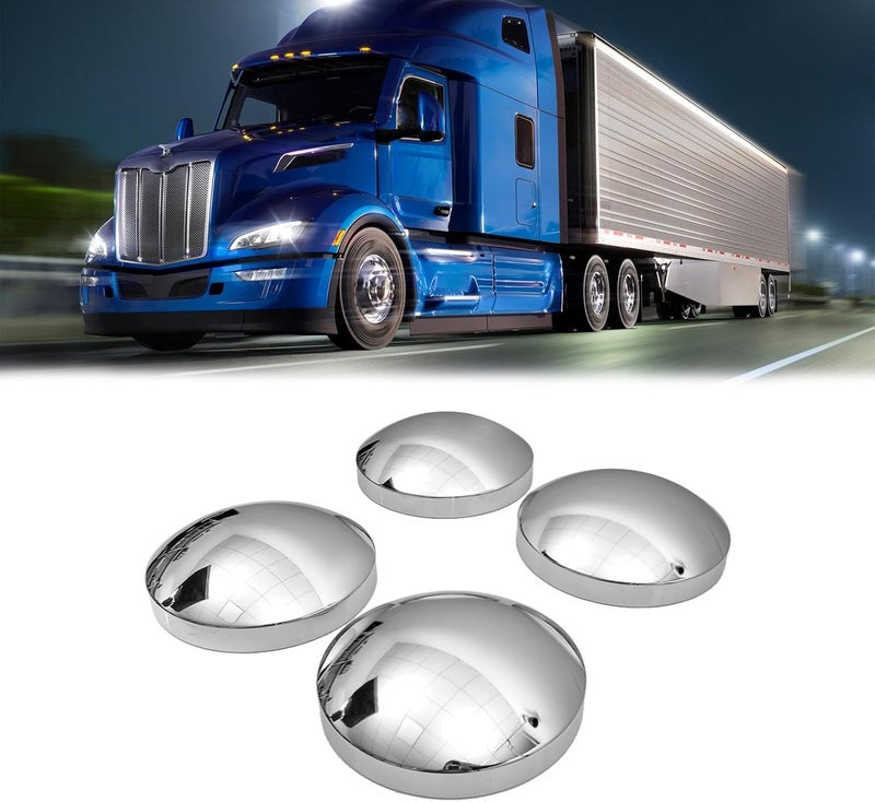 High Soar 8 Inches Chrome Front Axle Cap Dome Style Truck Rear Hub Cap Wheel Covers Set (4 pcs) - Image 1