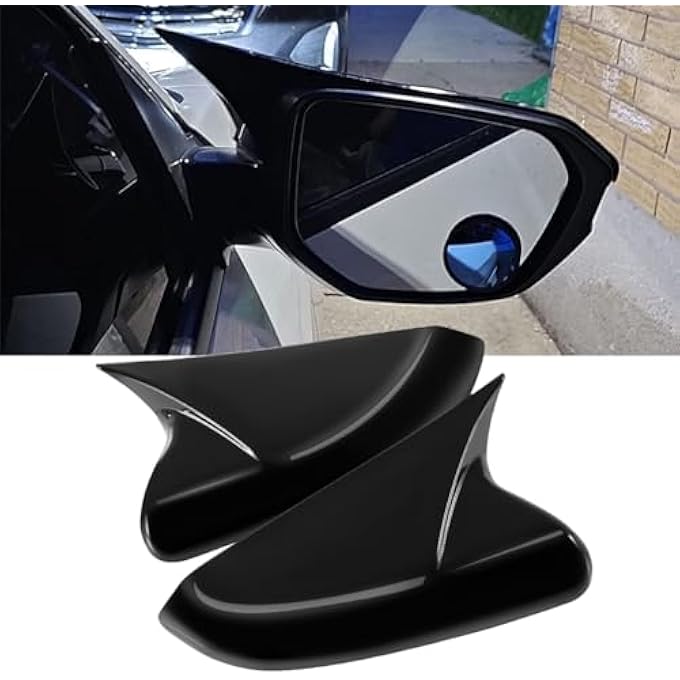 ريحني غطاء المرآة الجانبية، غطاء مرآة الرؤية الخلفية، أغطية متوافقة مع 20162021 هوندا سيفيك الجيل العاشر باللون الأسود اللامع - Image 4