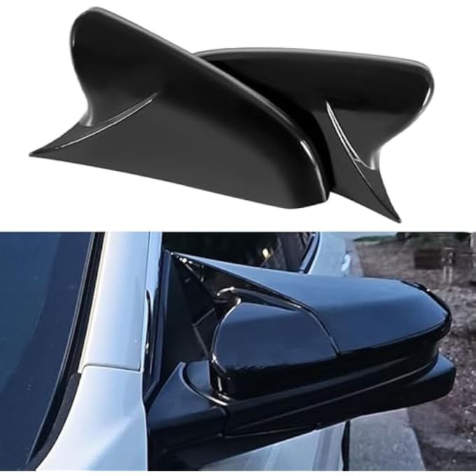 ريحني غطاء المرآة الجانبية، غطاء مرآة الرؤية الخلفية، أغطية متوافقة مع 20162021 هوندا سيفيك الجيل العاشر باللون الأسود اللامع - Image 1