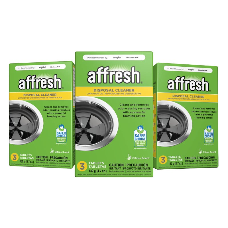 Affresh Garbage Disposal Cleaner, Removes Odor-Causing Residues, 9 Tablets [3 Pack] - Image 1