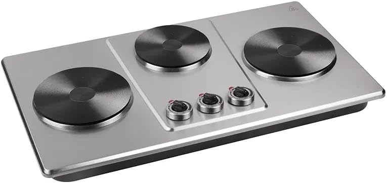 Electric Cooker, 2800W, 3 Burners, Silver