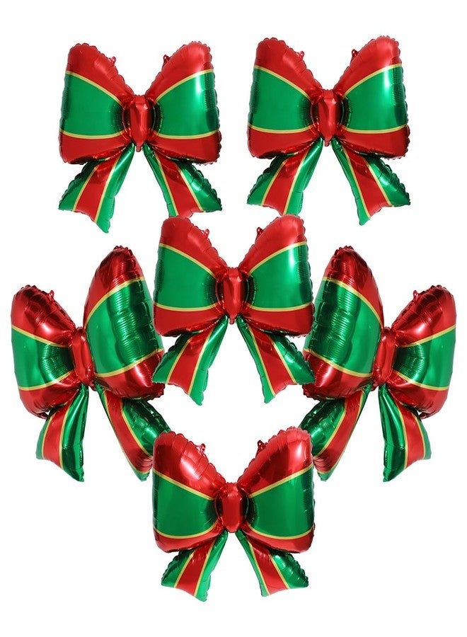 Deermon Red Green Xmas Stripe Bow Balloons, Jumbo Bowtie Merry Christmas Bowknot Foil Balloon For Baby Shower Birthday Wedding New Year Party Decorations Supplies - Image 1