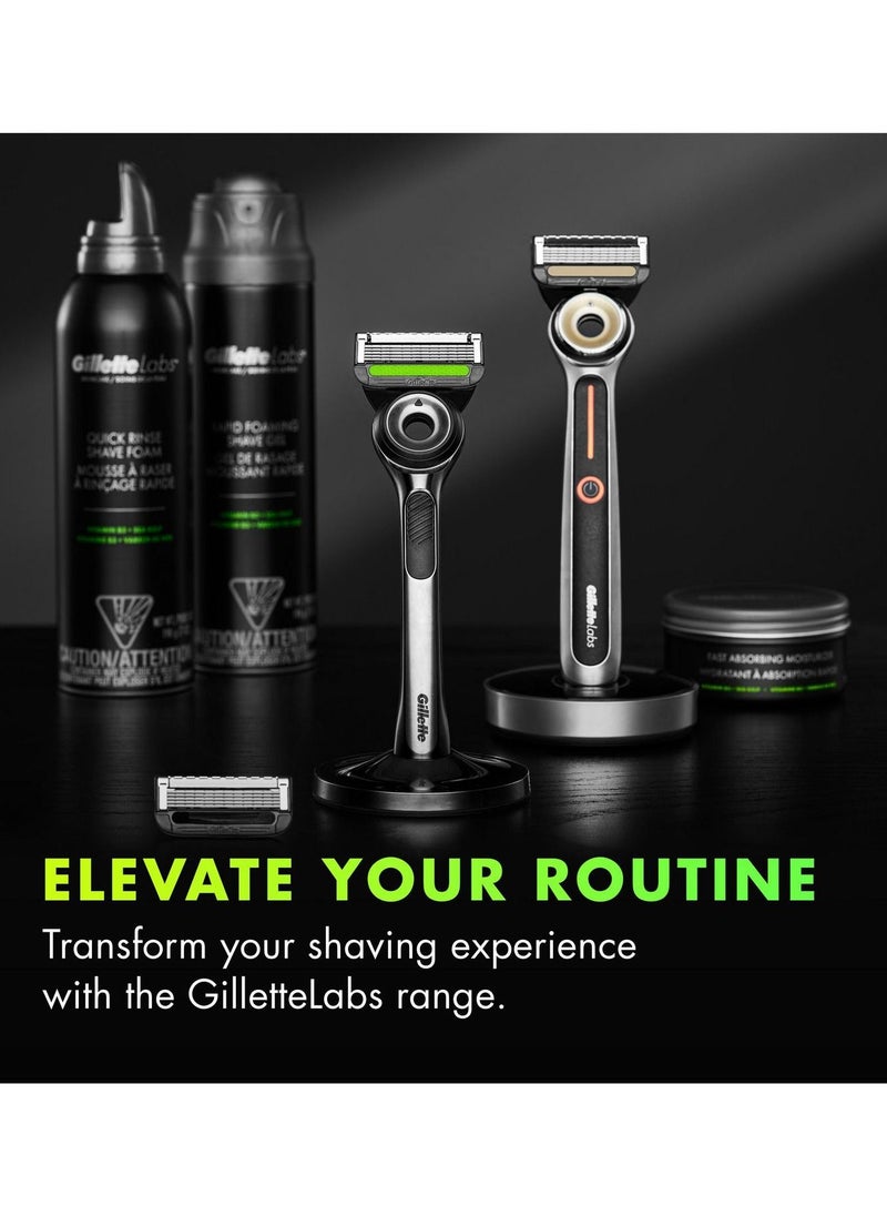 Men's Razor Blade Refill Cartridges Compatible with Gillette Labs with Exfoliating Bar and Heated Razor 6 Count