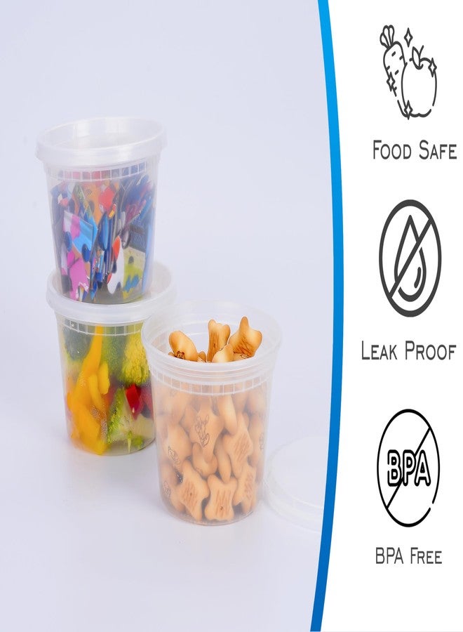 EDI [16 OZ, 25 Sets] Plastic Deli Food Storage Containers with Airtight Lids | Microwave-, Freezer-, Dishwasher-Safe | BPA Free | Heavy-Duty | Meal Prep | Leakproof | Recyclable - Image 2