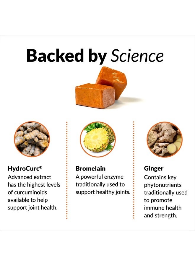 Force Factor Better Turmeric Joint Support Supplement for Extra Strength Joint Health, Featuring HydroCurc Turmeric Curcumin with Black Pepper for Superior Absorption, Fruit Splash, 180 Soft Chews - Image 3