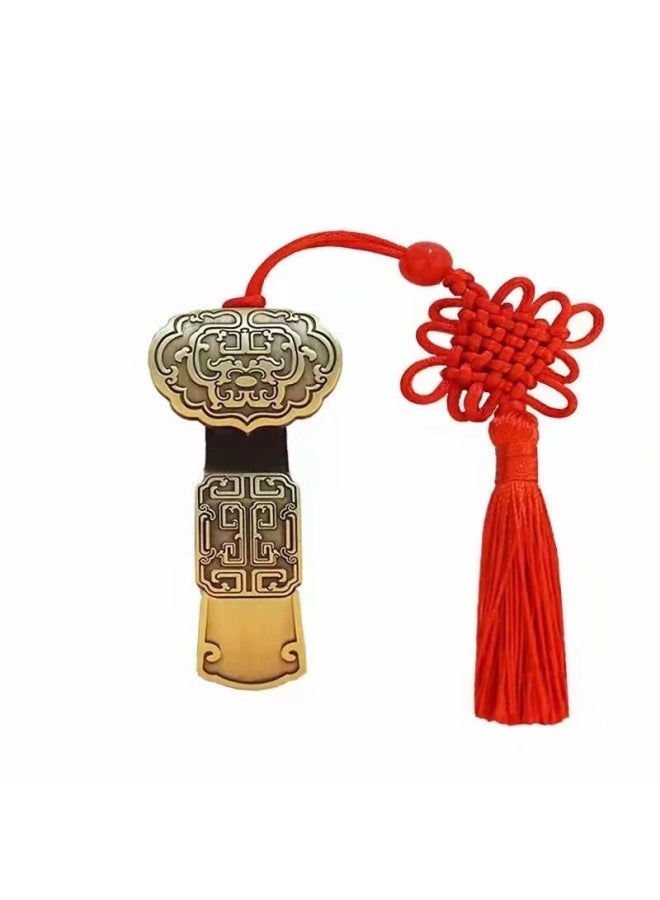 Vintage Chinese Style Brass Antique U Disk Four-leaf Clover Copper Money Ruyi Exhibition Gift Wedding Engraving Logo-Color:Ruyi-Capacity:8GB - Image 1