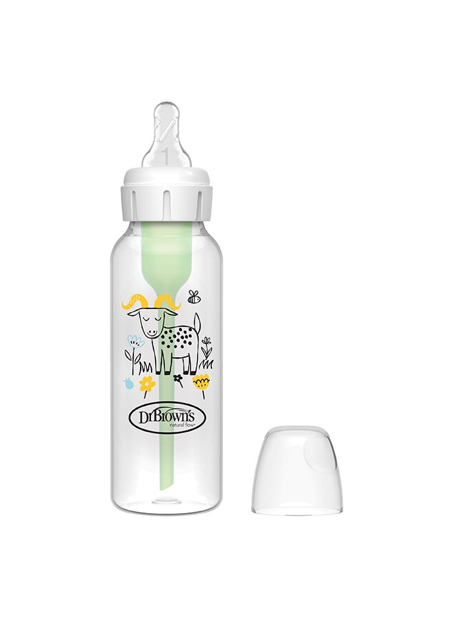 Dr. Brown’s 8 oz/250 mL PP Narrow Anti-Colic Options+ Baby Bottle, Goat, 1-Pack - Image 1