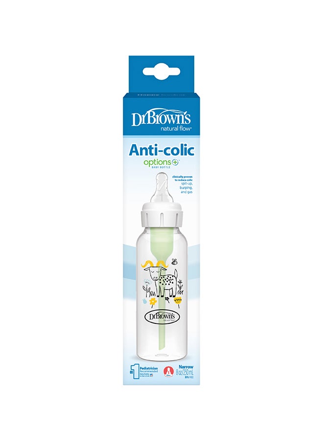 Dr. Brown’s 8 oz/250 mL PP Narrow Anti-Colic Options+ Baby Bottle, Goat, 1-Pack - Image 3