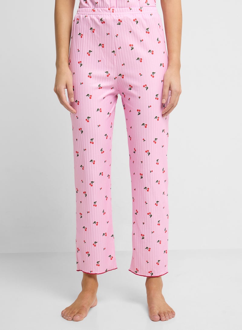 Ginger Cherry Print T-Shirt & Pyjama Set  - Image 4