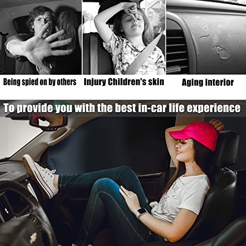 XCBYT Car Side Window Shades - 4 Pack Sun Shade for Baby Car Curtains 99% UV Protection Privacy Magnetic Retractable Fordable Car Window Covers Auto Accessories - Image 4