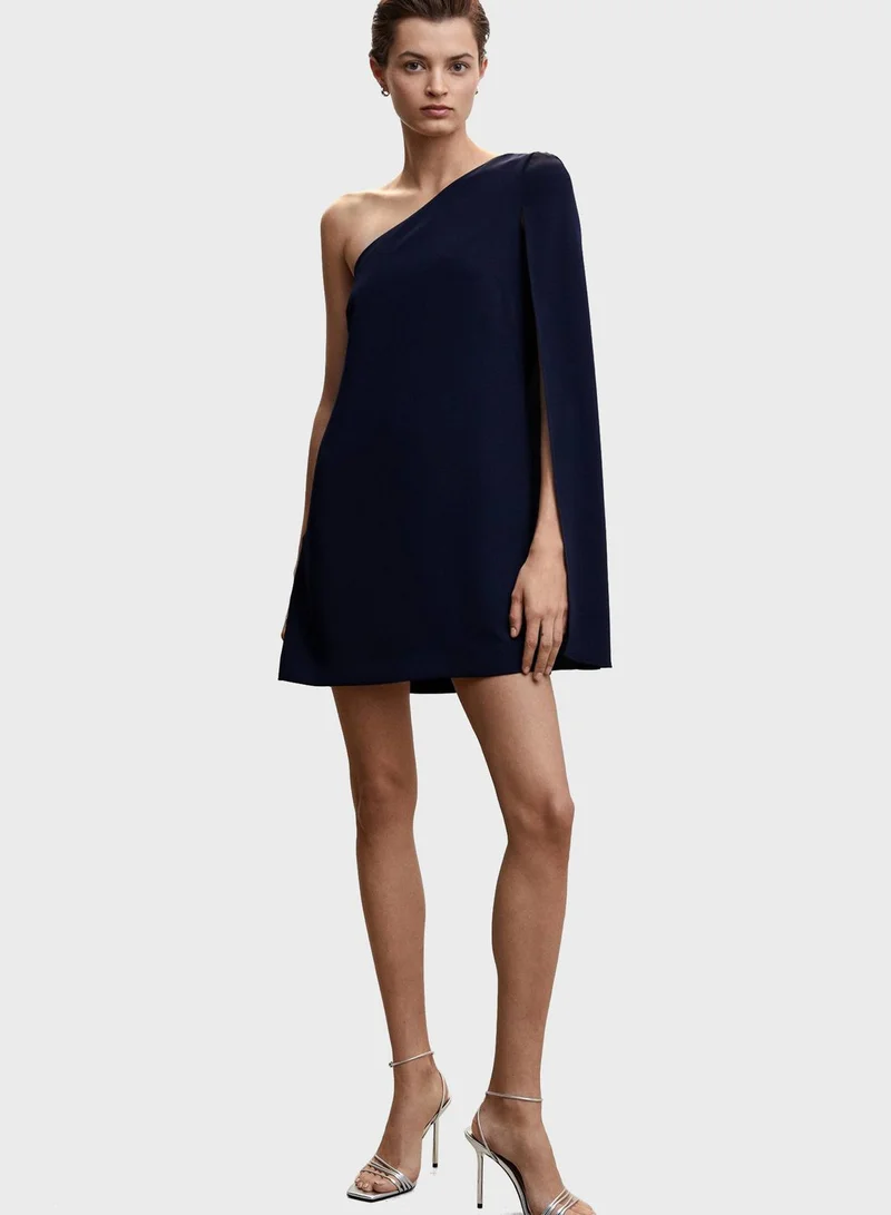 MANGO One Shoulder Knitted Dress