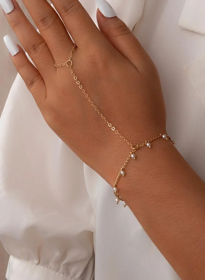 Take Two Embellished Beaded Linked Ring Bracelet