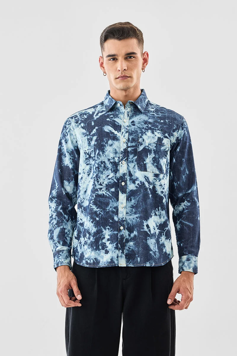 SNITCH  Tie & Dye Denim Shirt for Men | Best Price UAE