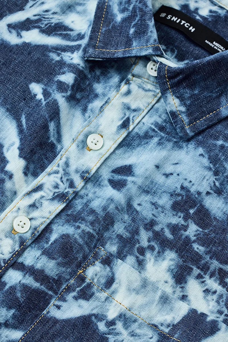SNITCH  Tie & Dye Denim Shirt for Men | Best Price UAE