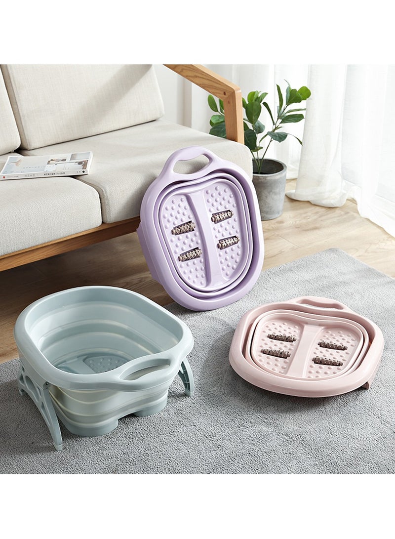 DubaiGallery Folding Foot Care Tub Portable Foot Wash Massage Bucket Travel Folding Bucket with 4 Massage Balls Bathing Feet in Winter -slip Handle Endurable - Image 2