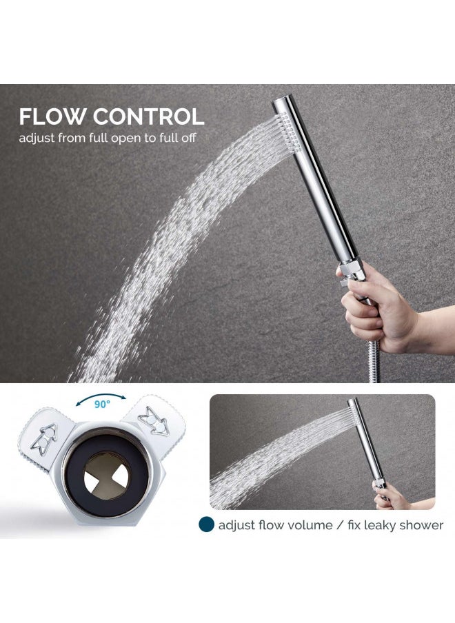 Angle Simple Shower Head Shut Off Valve, Angle Simple Brass Water Flow Control Valve, Water Volume Restrictor Pressure Reducer for Handheld Shower Bidet Sprayer, Chrome  - Image 3