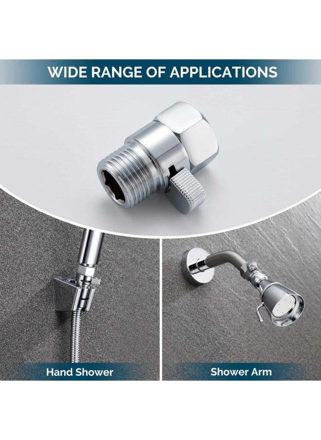 Angle Simple Shower Head Shut Off Valve, Angle Simple Brass Water Flow Control Valve, Water Volume Restrictor Pressure Reducer for Handheld Shower Bidet Sprayer, Chrome  - Image 1