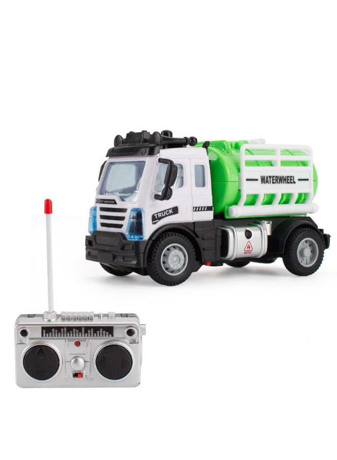 Children's Remote Control Engineering Vehicle Toy Excavator Sanitation Truck Container Trailer A Variety Of Wireless Charging Remote Control Boy-Color:6161U3 Sanitation Sprinkler 271.5g-Proportion:1：64 - Image 1