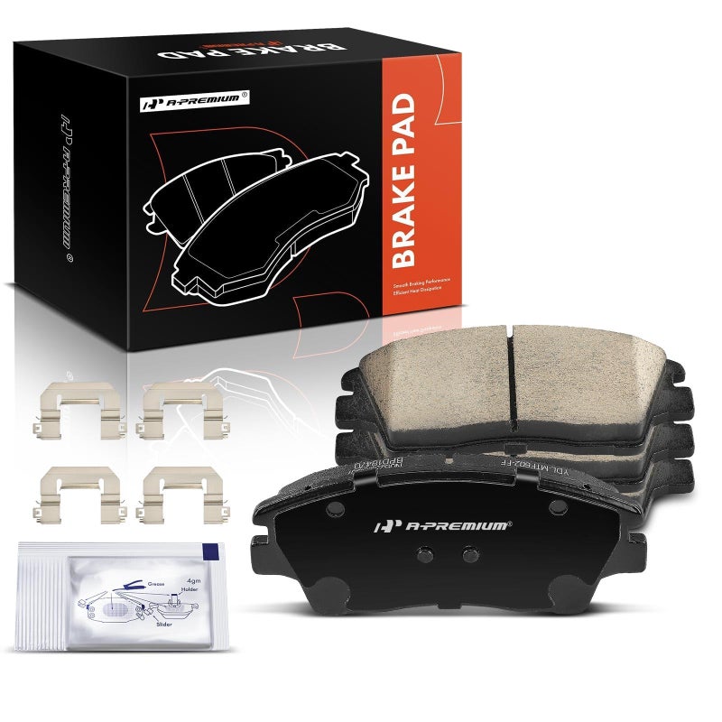 طقم وسادات فرامل سيراميك أمامية APremium متوافقة مع هيونداي إلنترا 2017-2020 توكسون 2016-2021 كيا سبورتاج 2017-2022 4 قطع