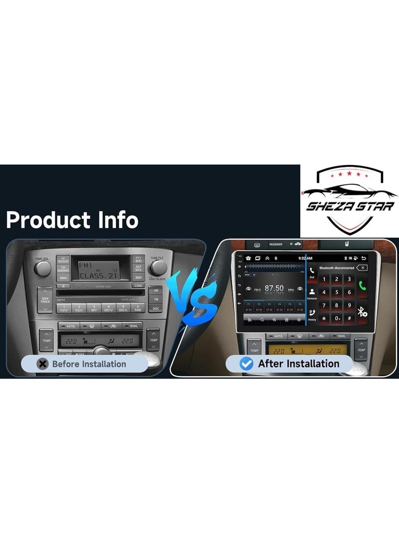SHEZA STAR Android Car Stereo for Toyota Avensis 2003-2009 2GB RAM 32GB ROM Support Carplay, M-Link Wi-Fi BT, Radio GPS, 9 Inch IPS Touch Screen with AHD Camera Included - Image 2